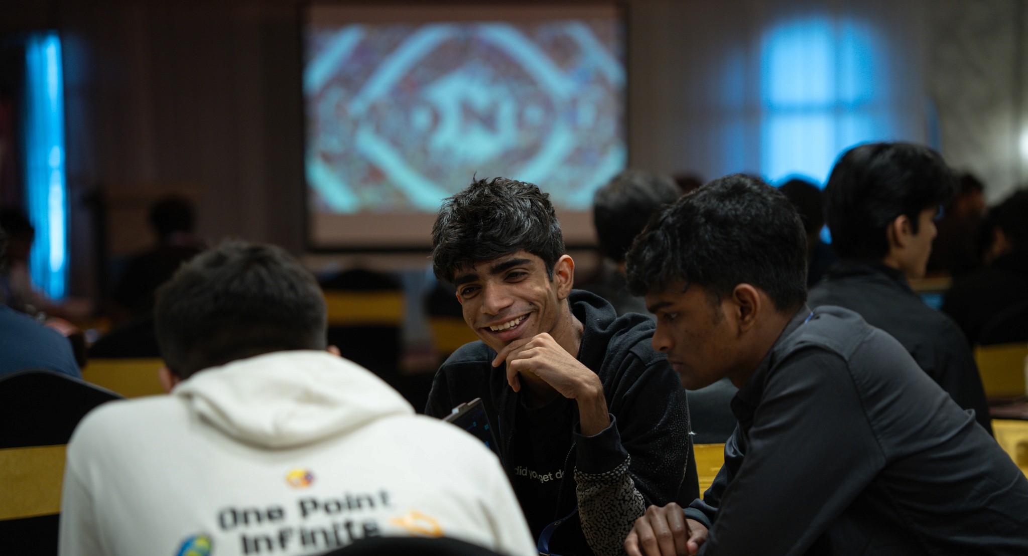Developers coding during Monad Blitz Hyderabad one-day Web3 hackathon