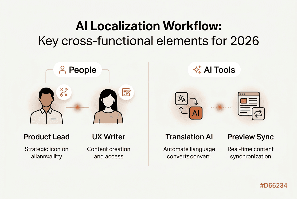 Infographic of cross-functional AI localization workflow