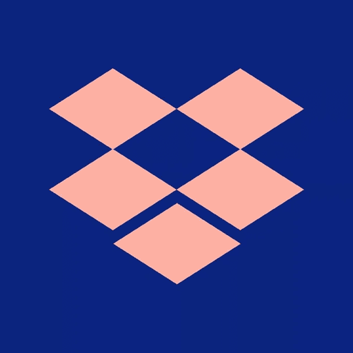 A stylized digital product icon featuring five peach-colored diamonds arranged to form an open box shape against a deep.