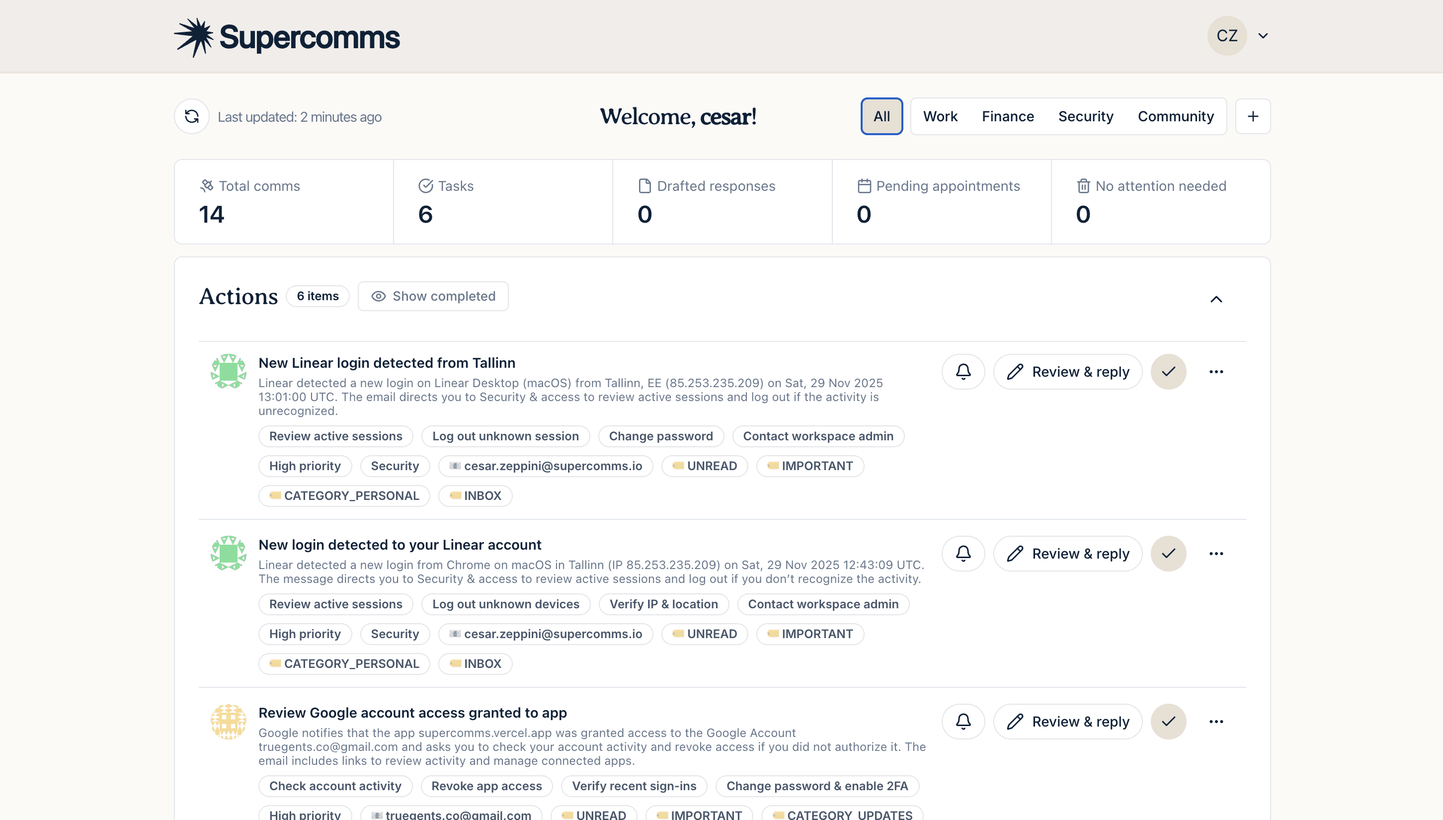 An image of Dreelio's dashboard