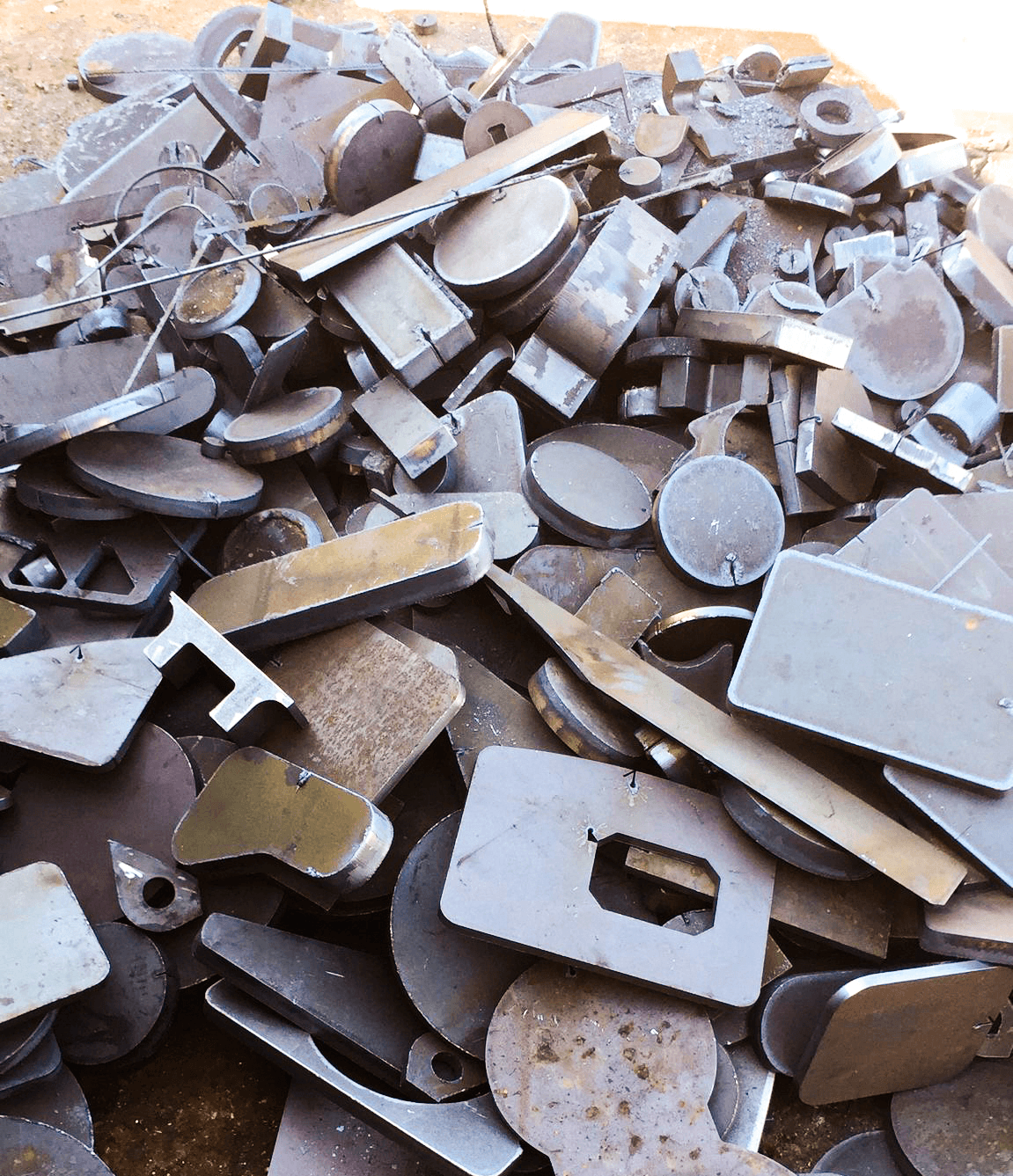 A pile of Indurie steel scrap for recycling 