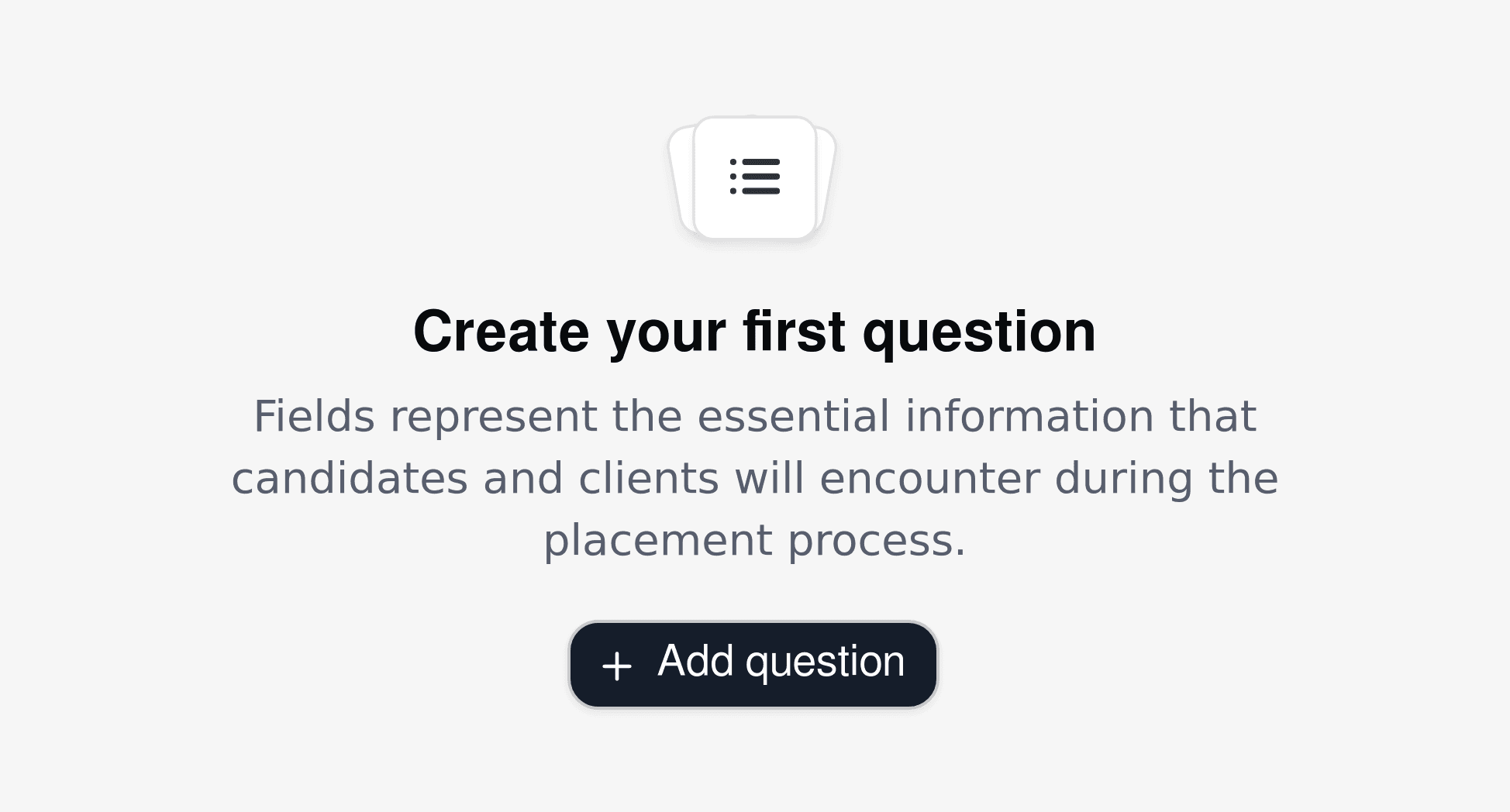 Custom form creation interface tailored for talent agency candidate and client information.