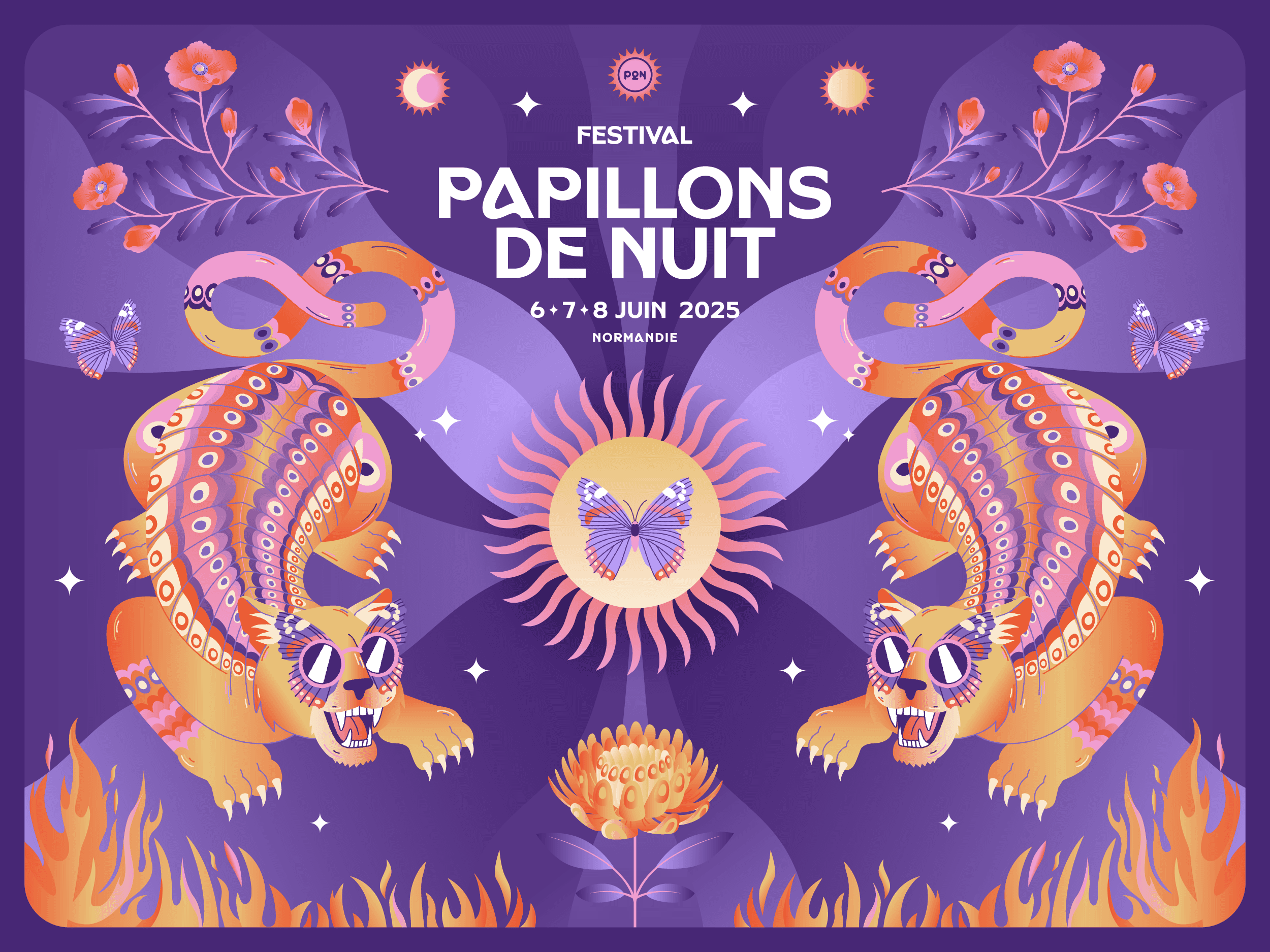 Création de contenus en motion design pour le festival Papillons de Nuit 2025 par Killian Guenier.