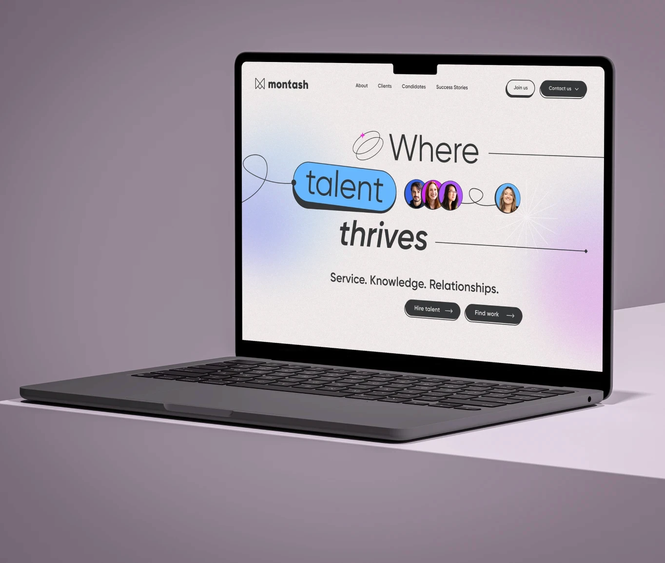 Montash website mockup laptop