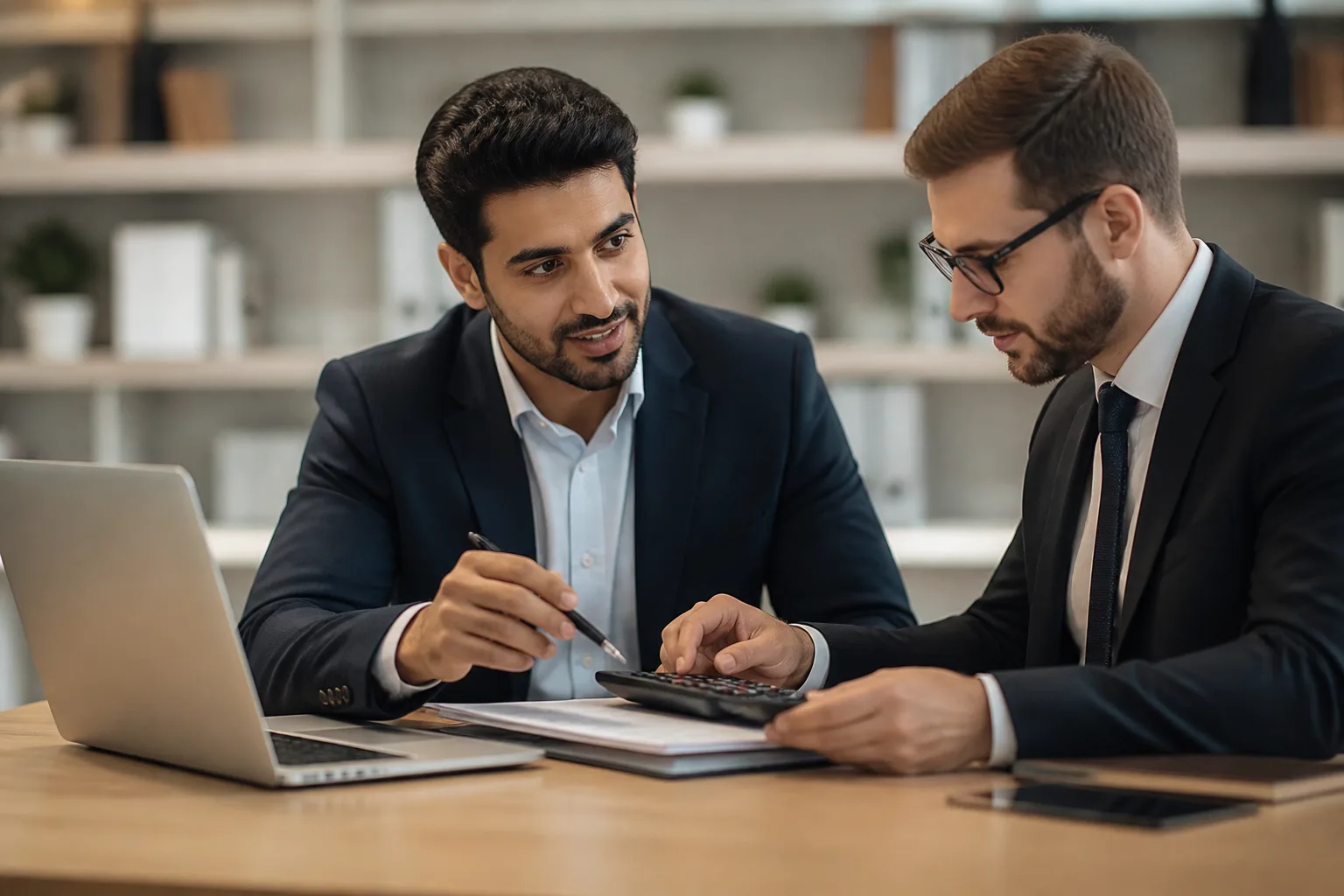 Choosing an Accountant for Your Dubai Company beside a Dubai trade license document and a