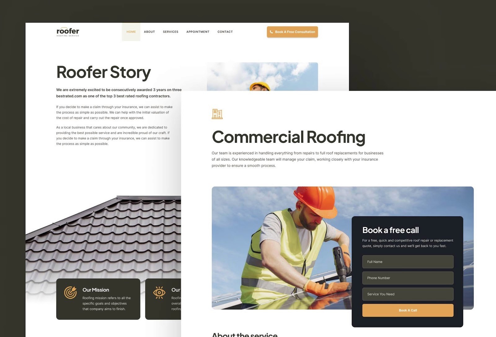 roofer roofing service framer template
