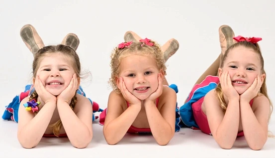 Portrait of 3 Ready Set Dance students