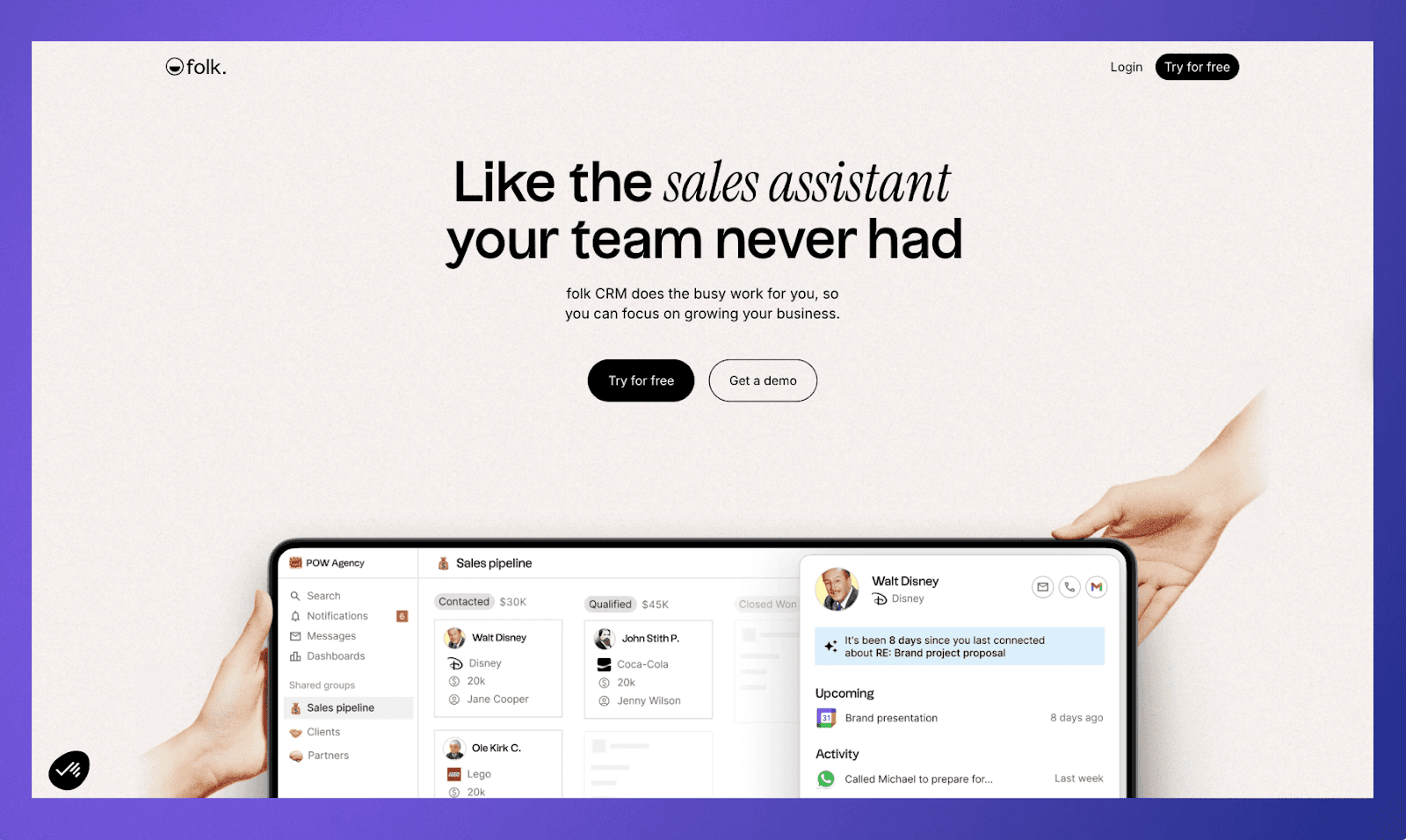 Folk CRM Homepage