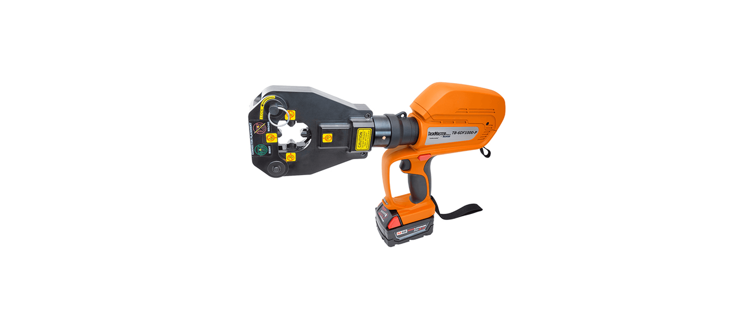 nVent Ilsco TaskMaster battery powered hydraulic crimping tool for professional electrical conductor termination in commercial and industrial projects in British Columbia