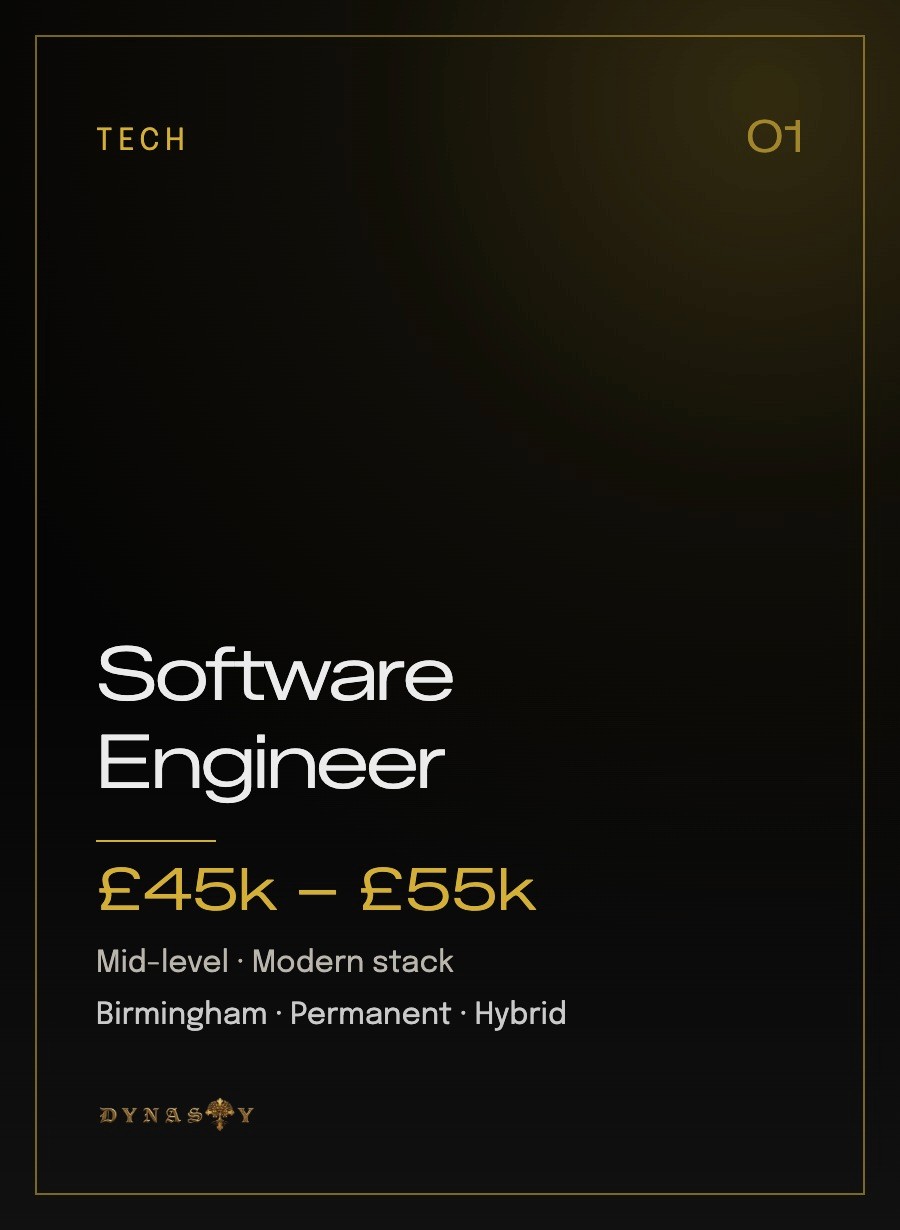 Software Engineer, Birmingham, permanent, hybrid, £45k to £55k