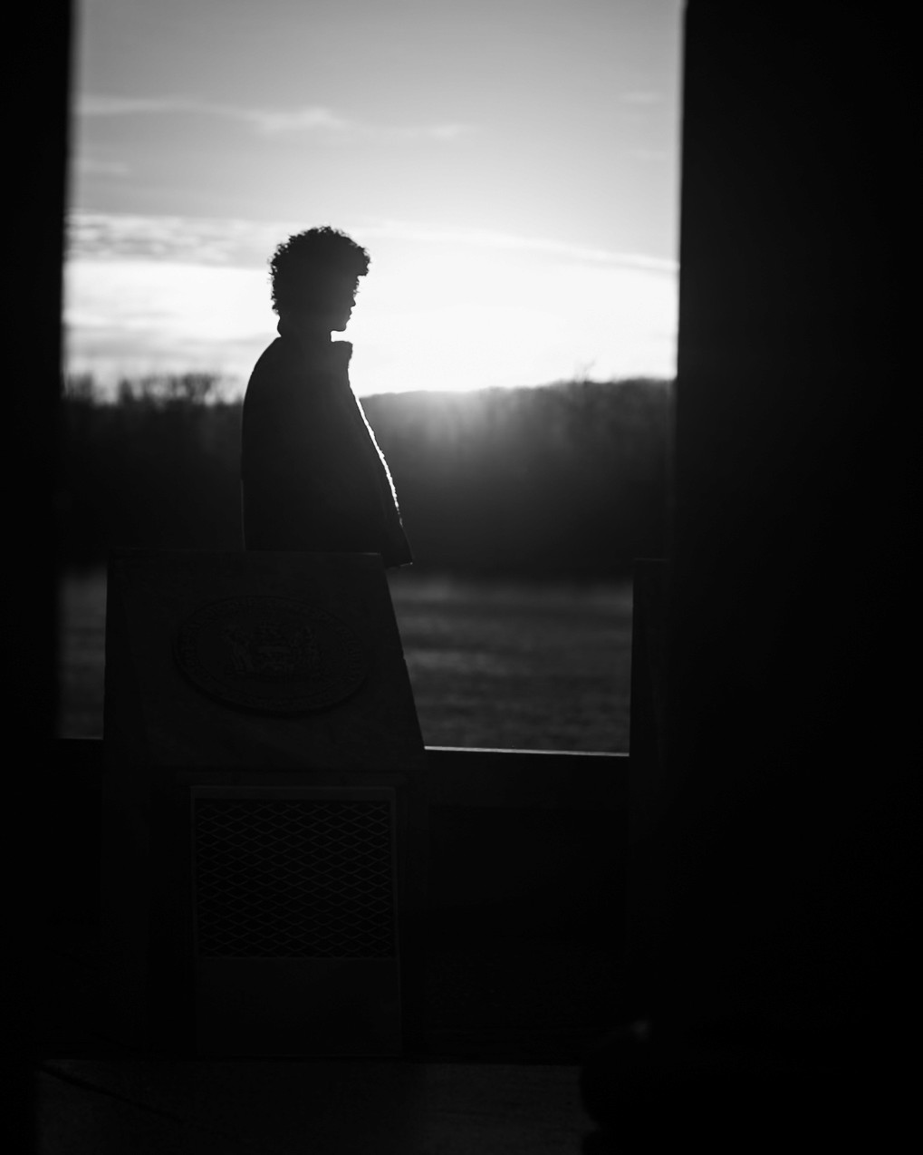 Portair of a man's silhouette at sunset