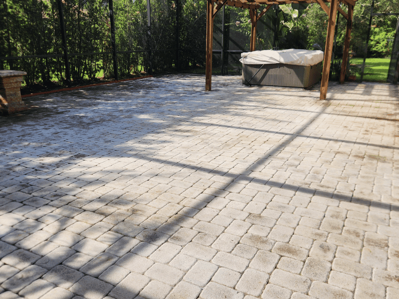 Before stripping pavers in Debary FL