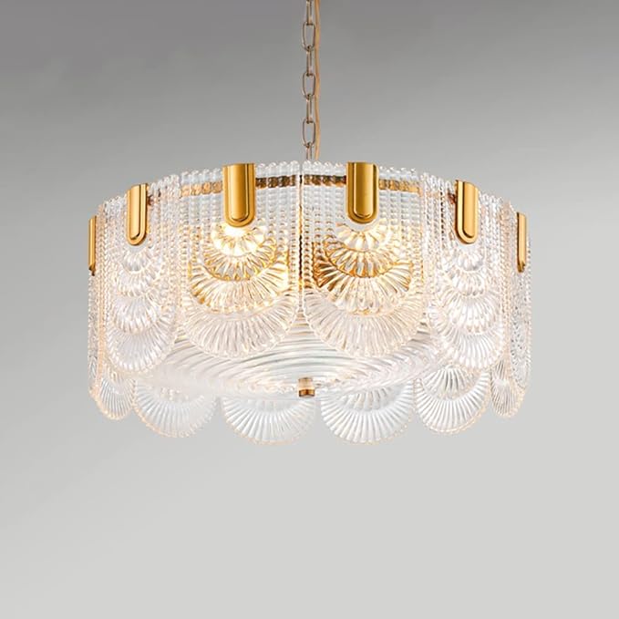 Elegant scalloped chandelier with modern appeal and high-quality craftsmanship.