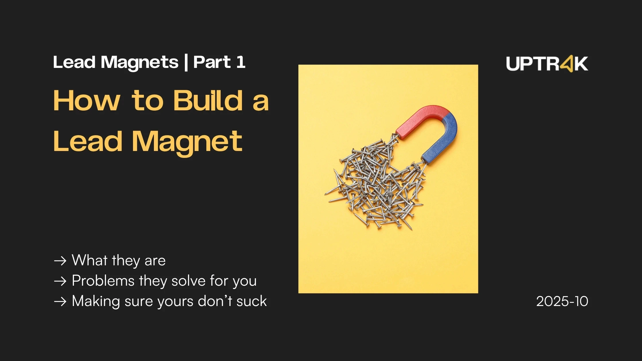 Red and blue magnet pulling nails, symbolizing a lead magnet strategy and the results a Sydney conversion specialist aims for: attracting qualified leads.