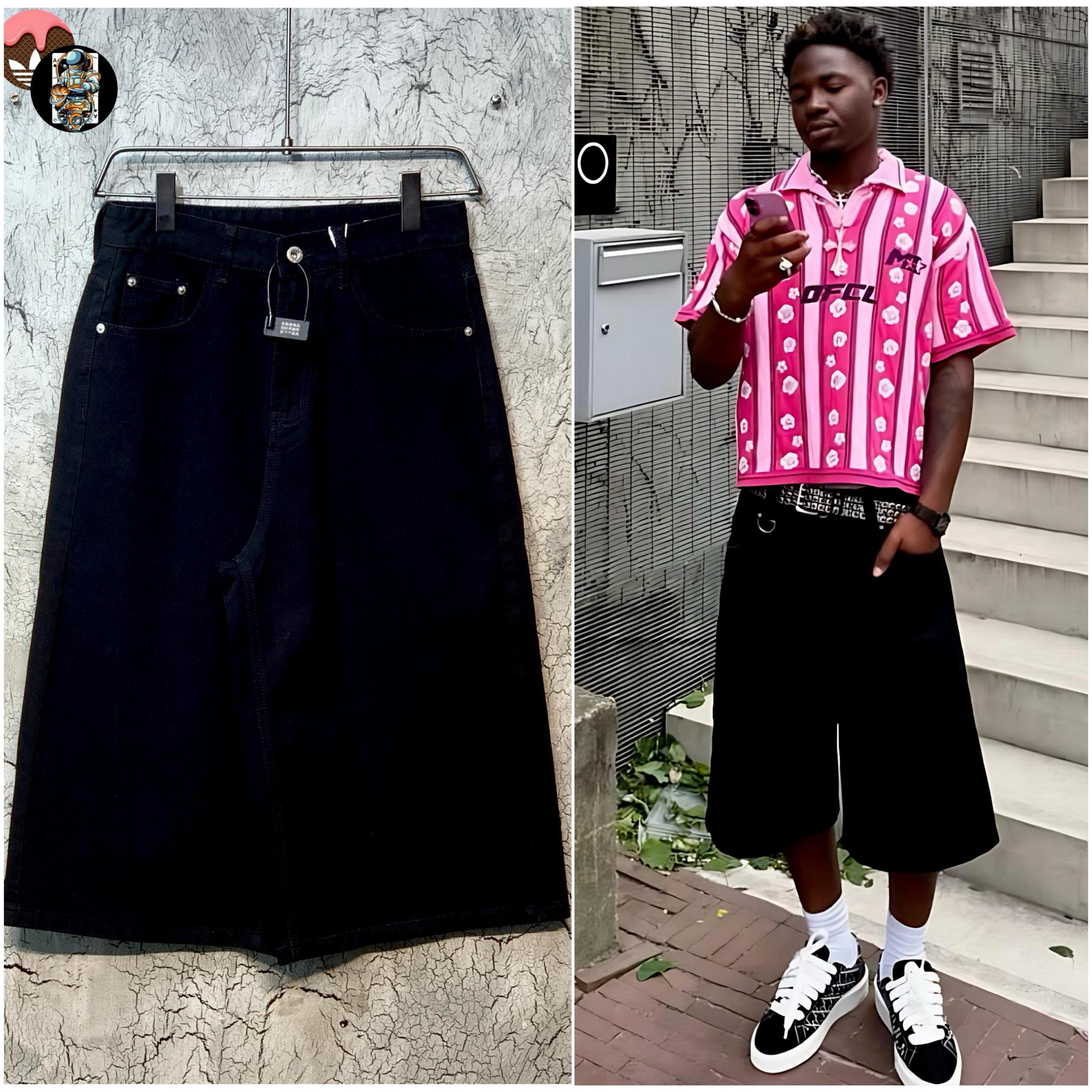 three assorted-color denim bottoms