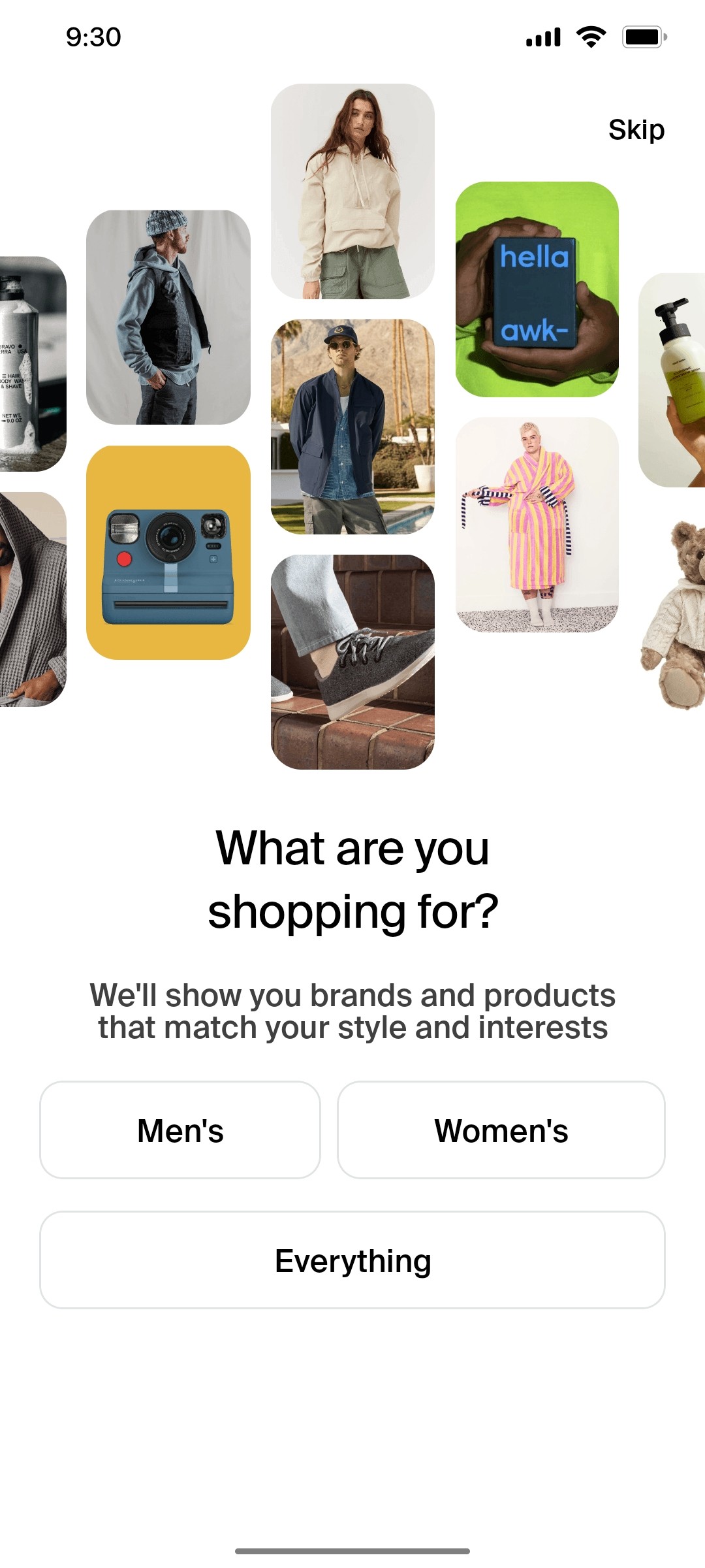 Shop App Shopping Screen