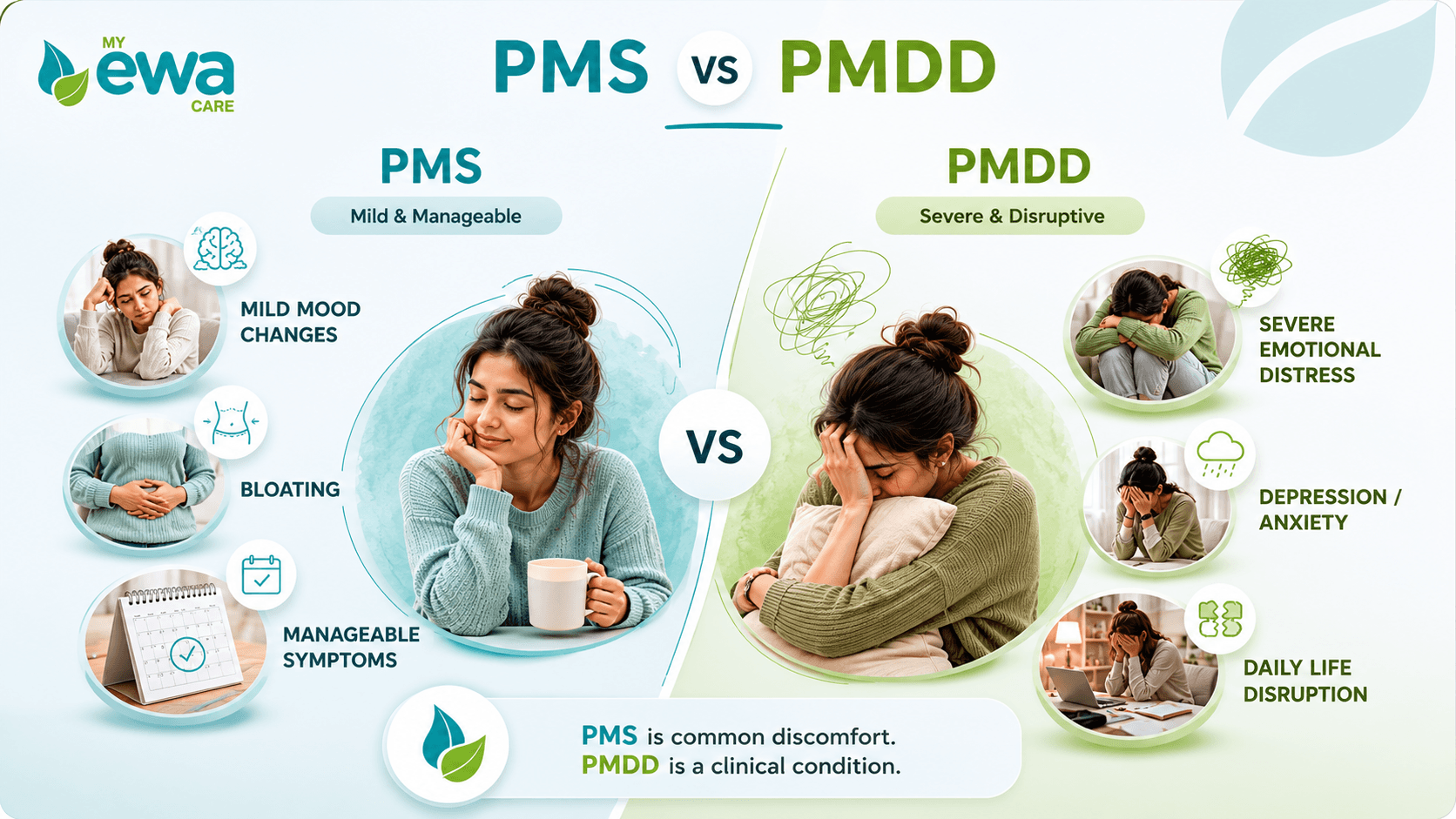 difference between PMS and PMDD symptoms comparison MyEwaCare