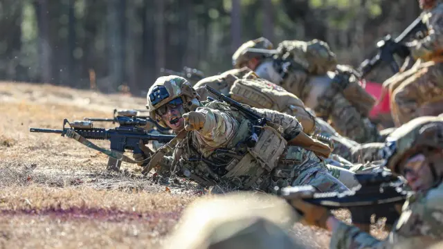 React to Contact & Squad Assault — animated battle drill walkthrough