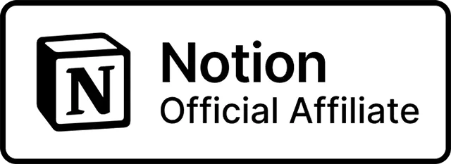 A logo of notion indicates that Lucas Ostrowski is an official affiliate notion partner