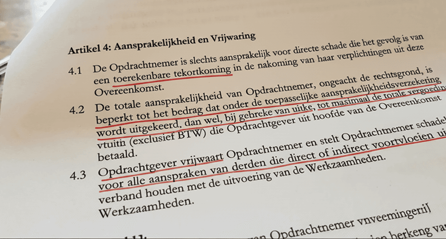 Voorbeeld van een slechte vaststellingsovereenkomst met ongeldige juridische clausules