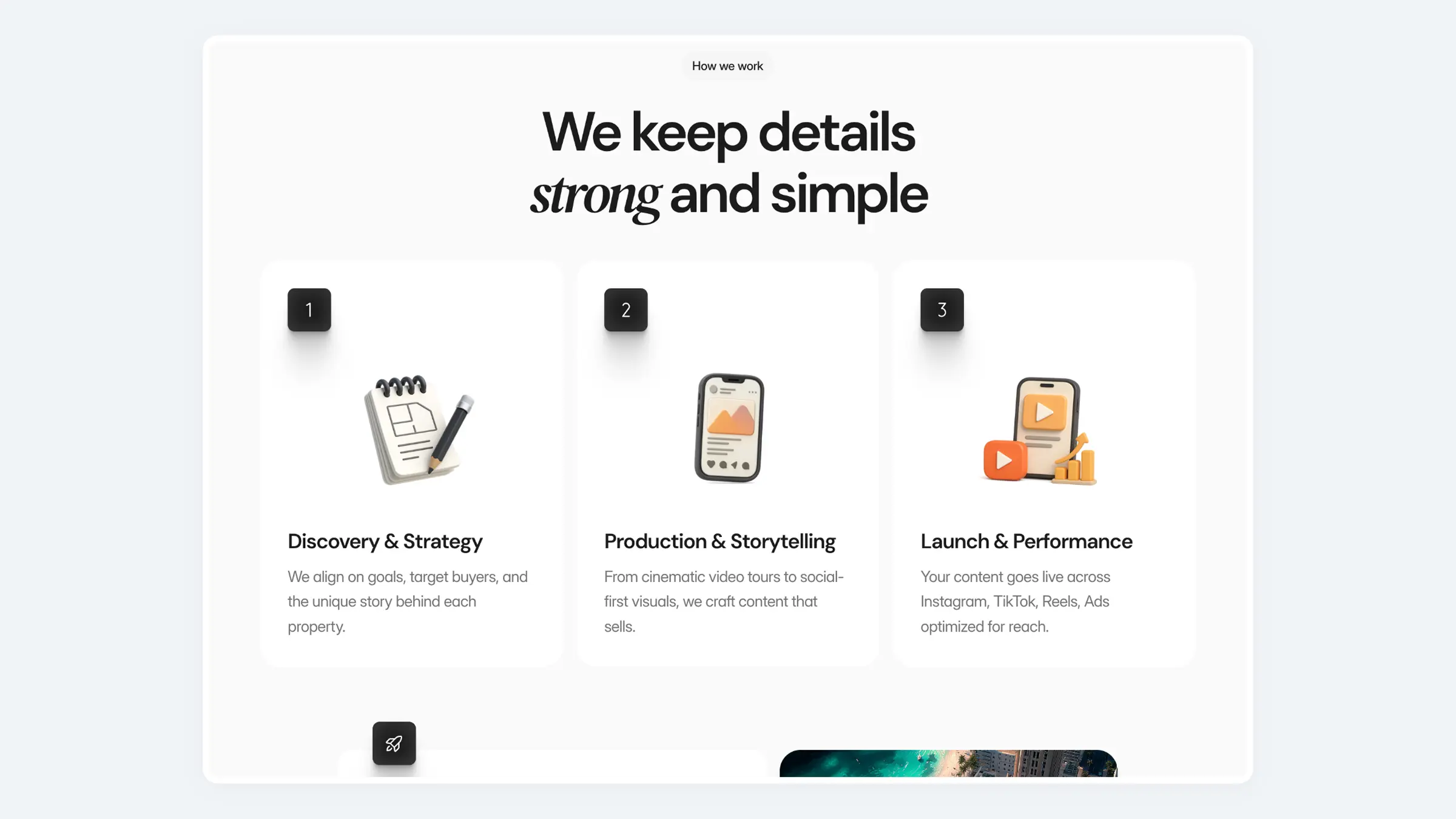 Real estate website template with cinematic visuals and video storytelling — by Luna UI