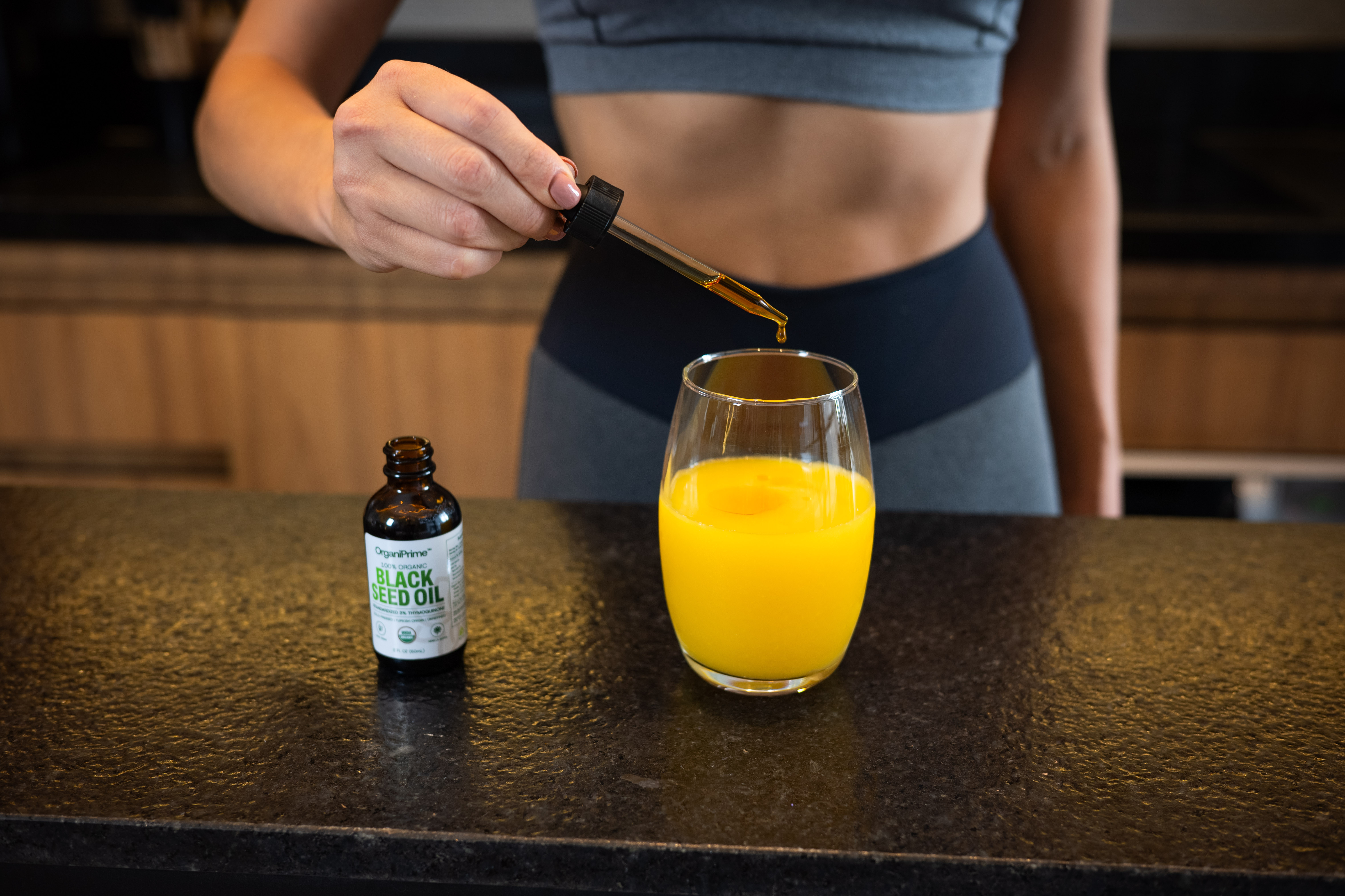 Woman showing her face in the sun