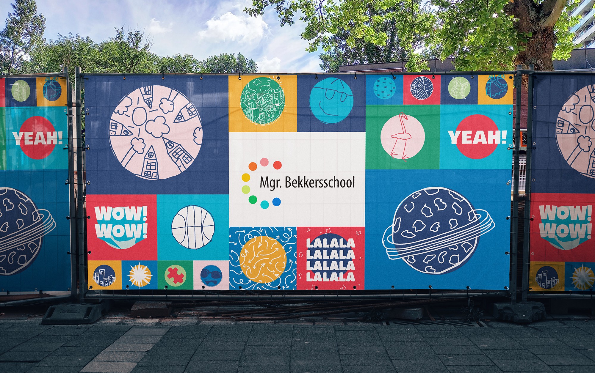 Grafisch ontwerp MGR Bekkersschool hekdoek