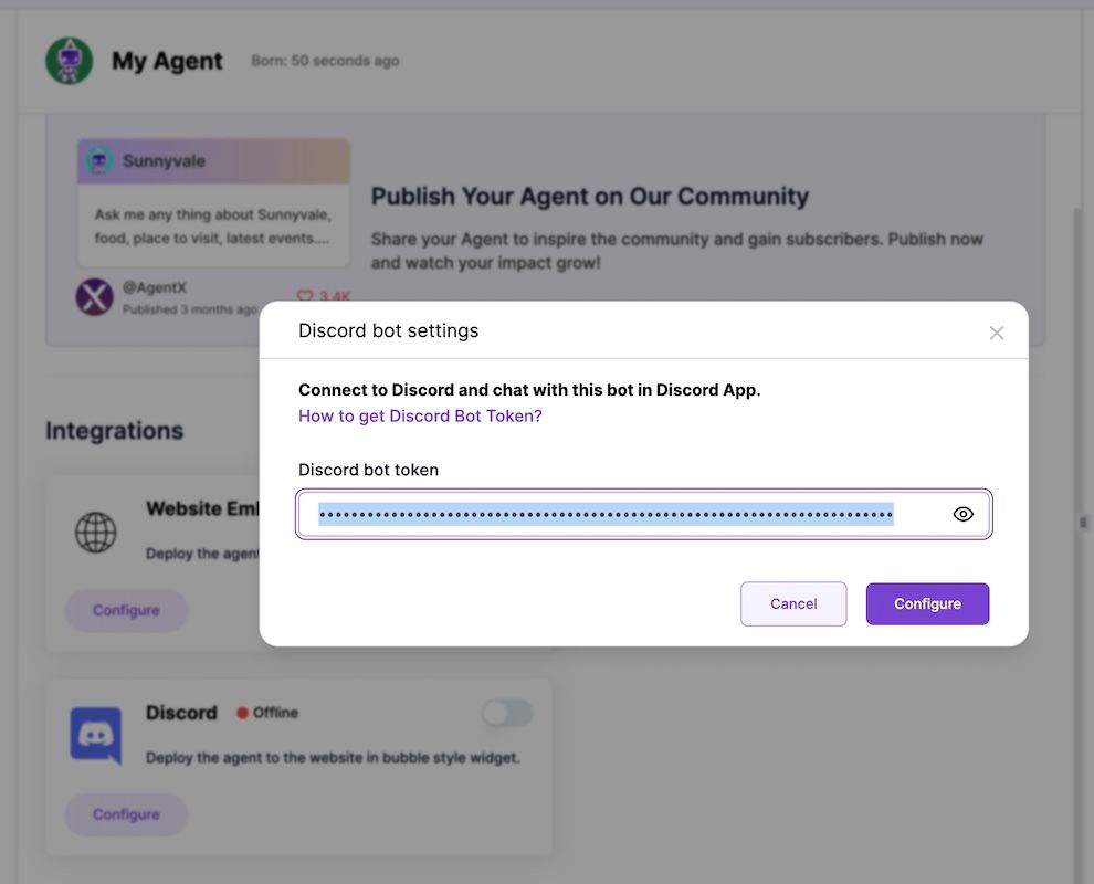 AgentX integrate with Discord