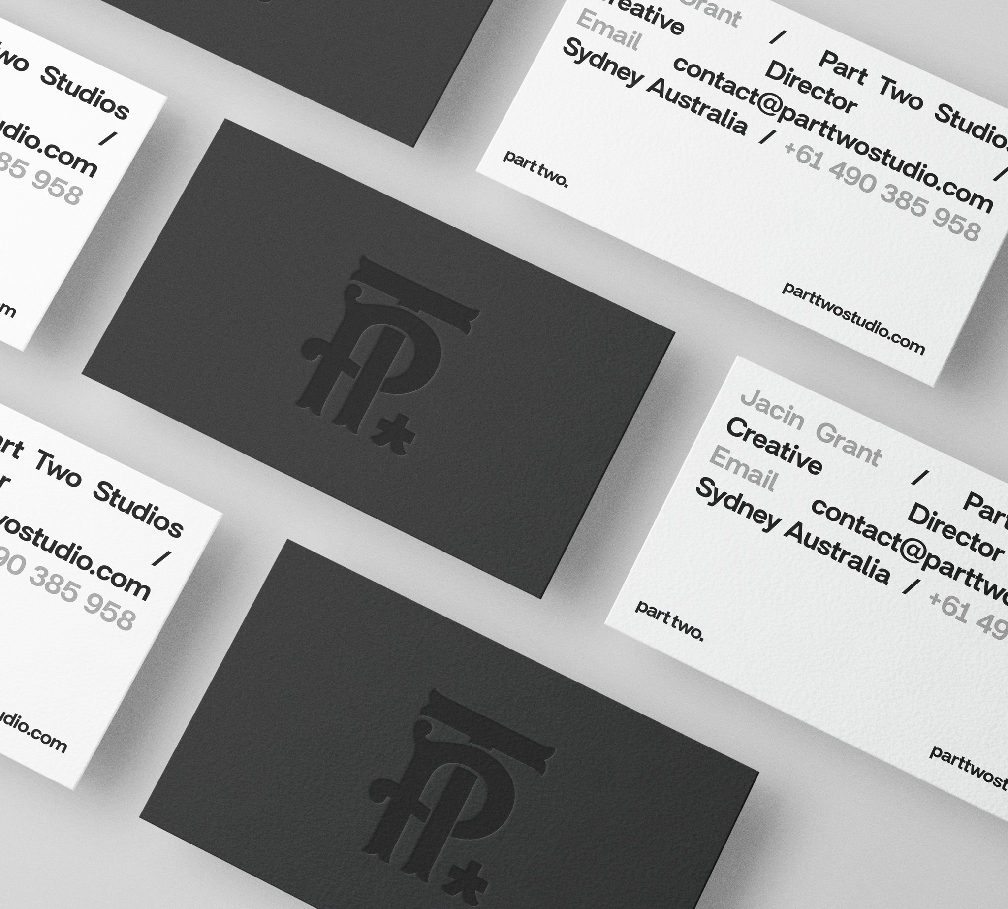 Product image of Part Two design studio business cards.