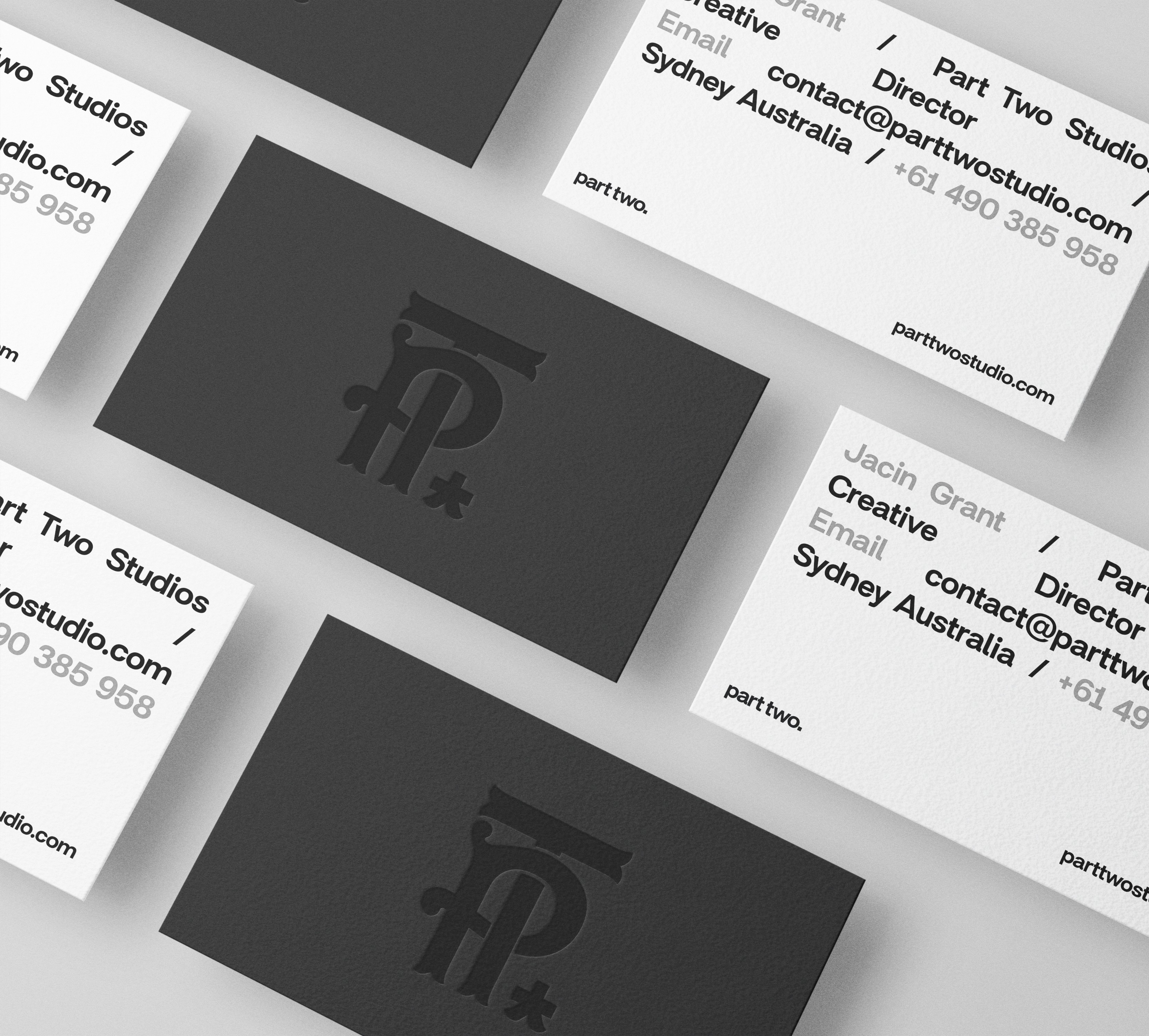 Product image of Part Two design studio business cards.