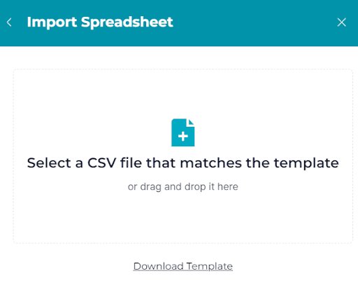 Import Spreadsheet in TMS feature