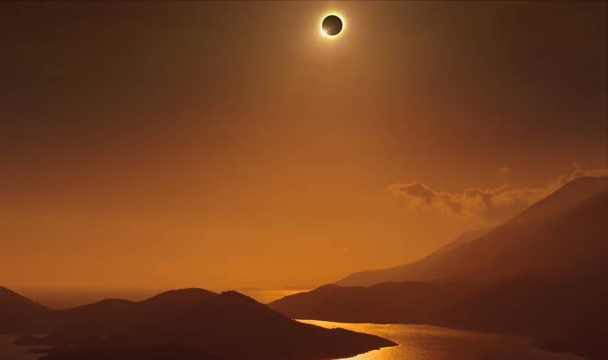 Great solar eclipse accross the land