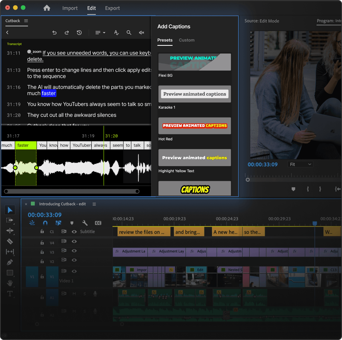 Cover image of Cutback in Adobe Premiere Pro