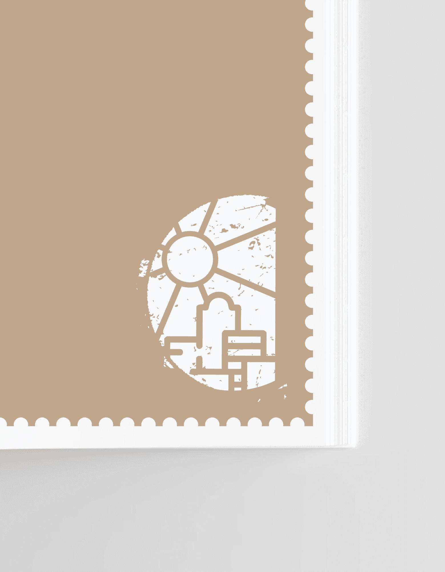 Stack of books with modern publishing design placed on bright white stairs