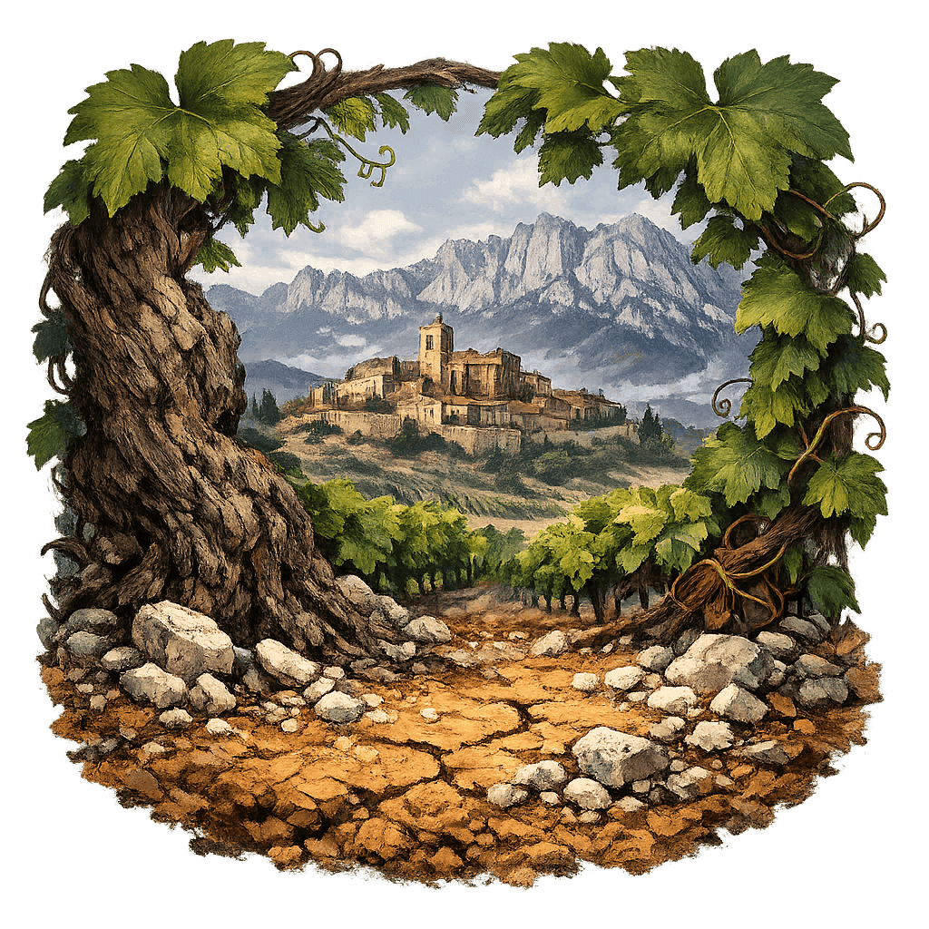 Detailed graphic of the Rioja Alta wine region.