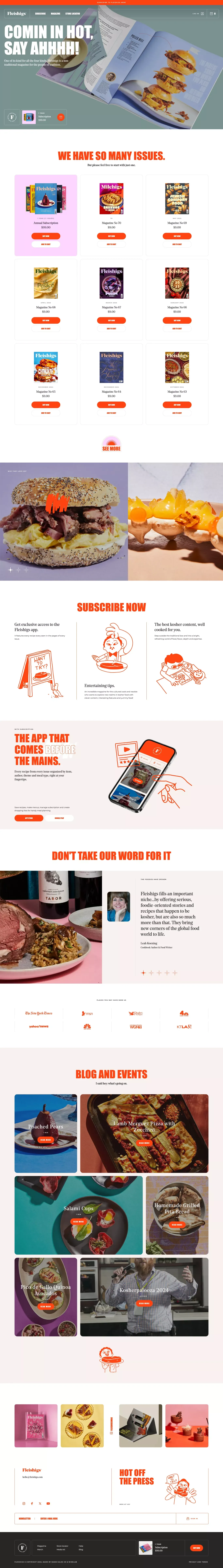 Fleishigs ecommerce page screenshot showcasing Ecommerce and Food & Drinks design