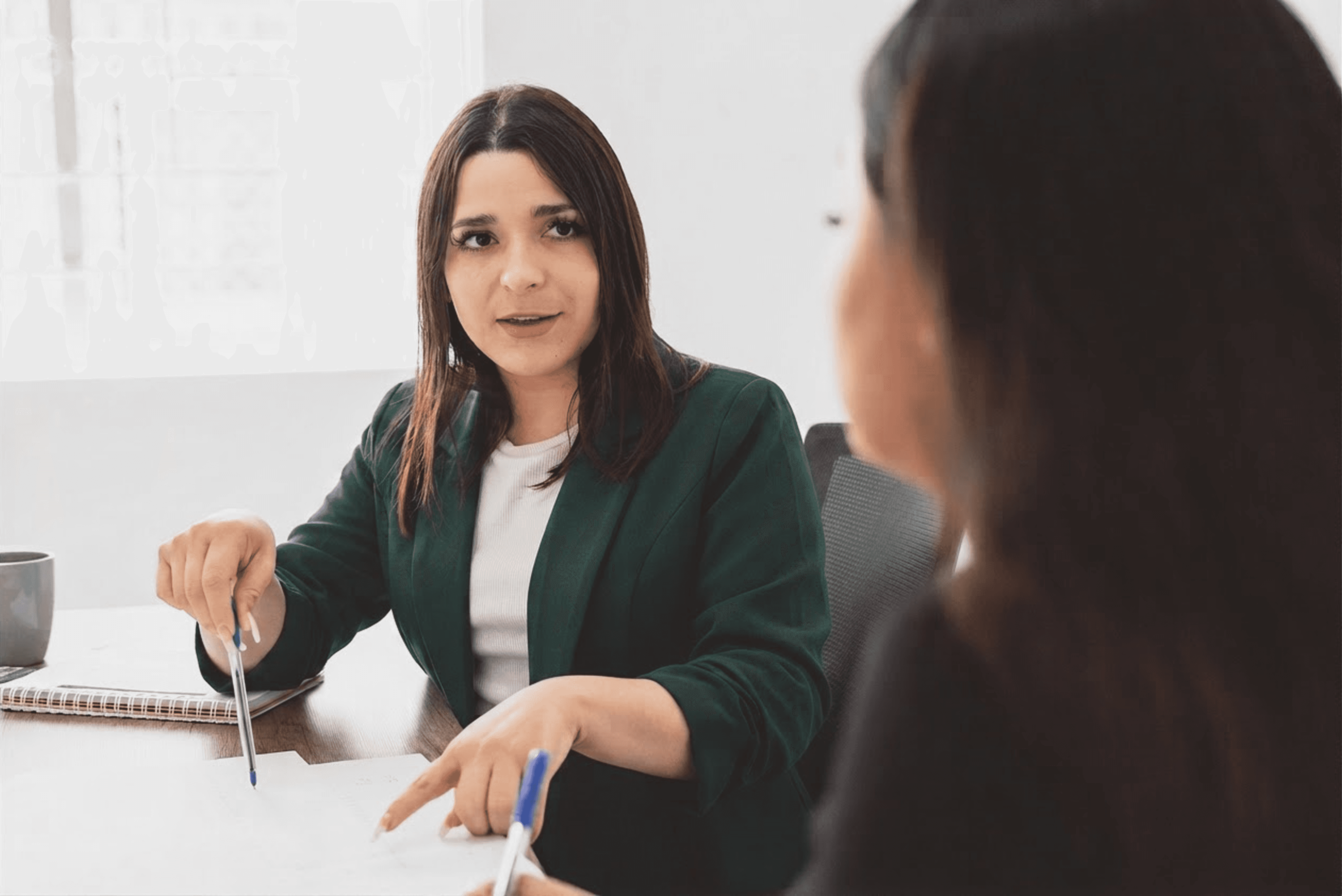 Recruiter interviewing candidates
