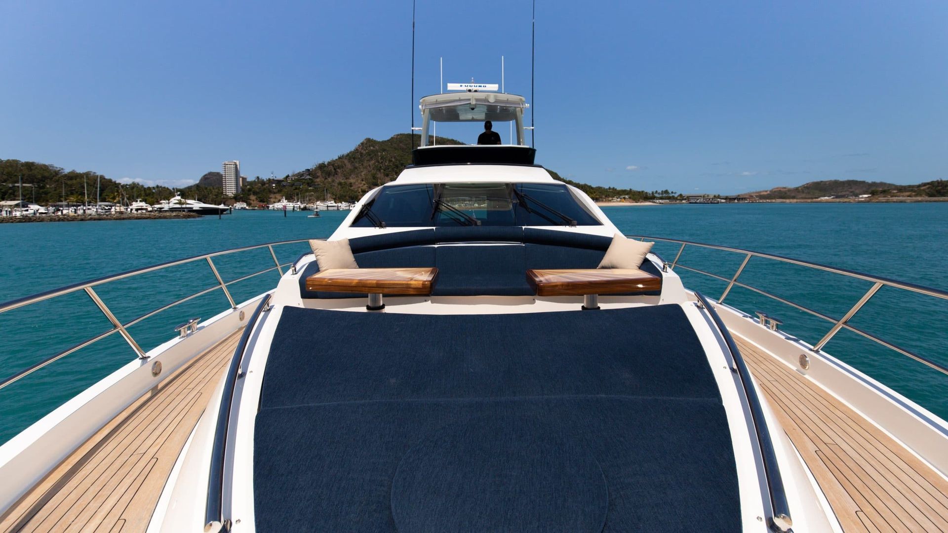 Luxury yacht at dock