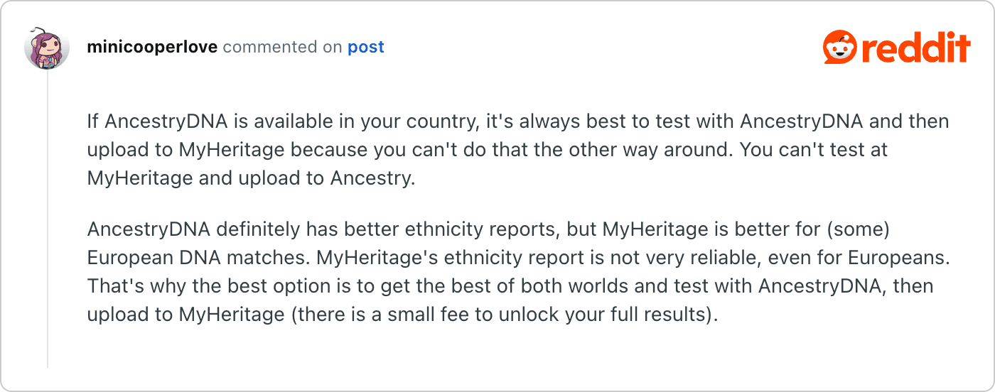 Post on Reddit