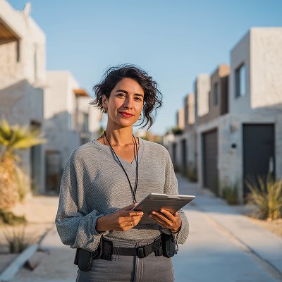 woman using tablet computer
