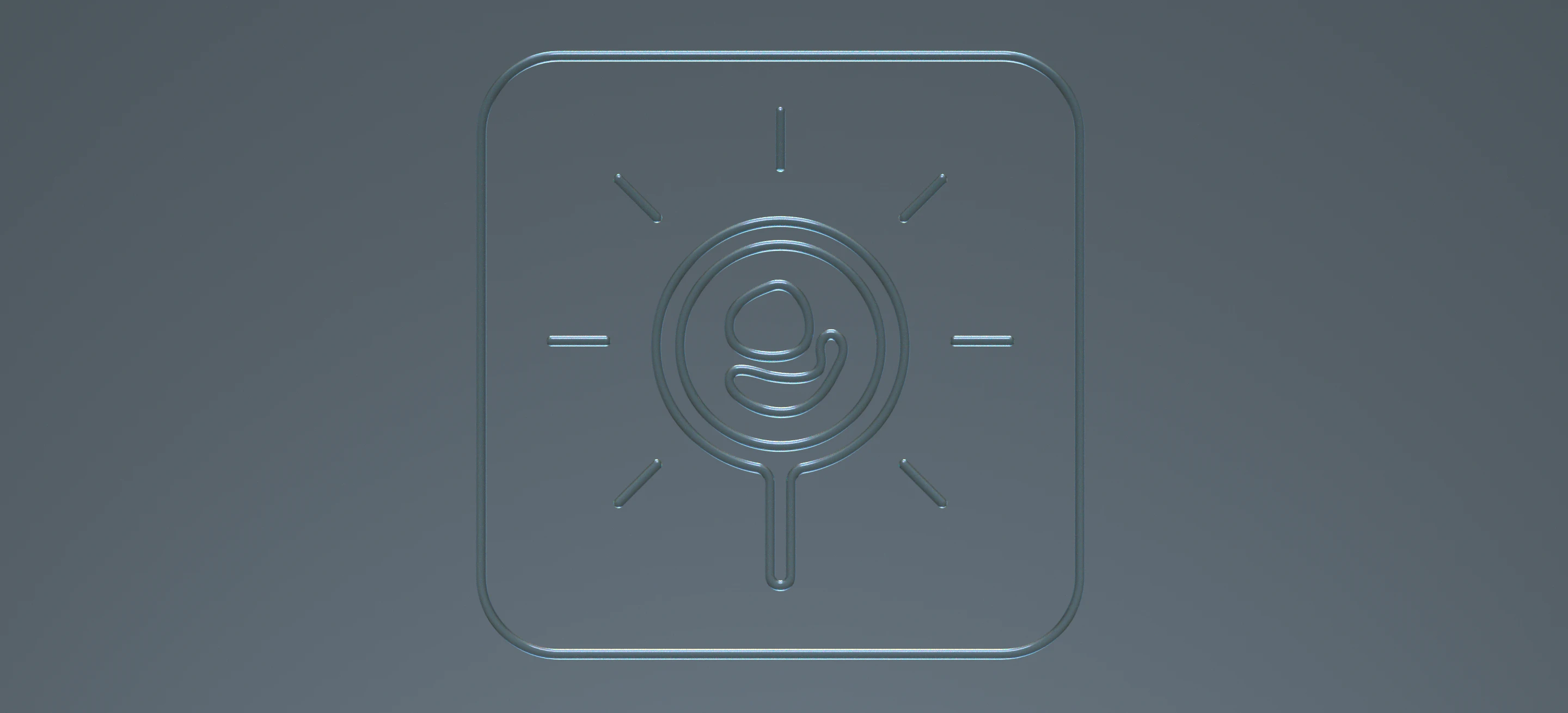 glass 3d icon on the blue background