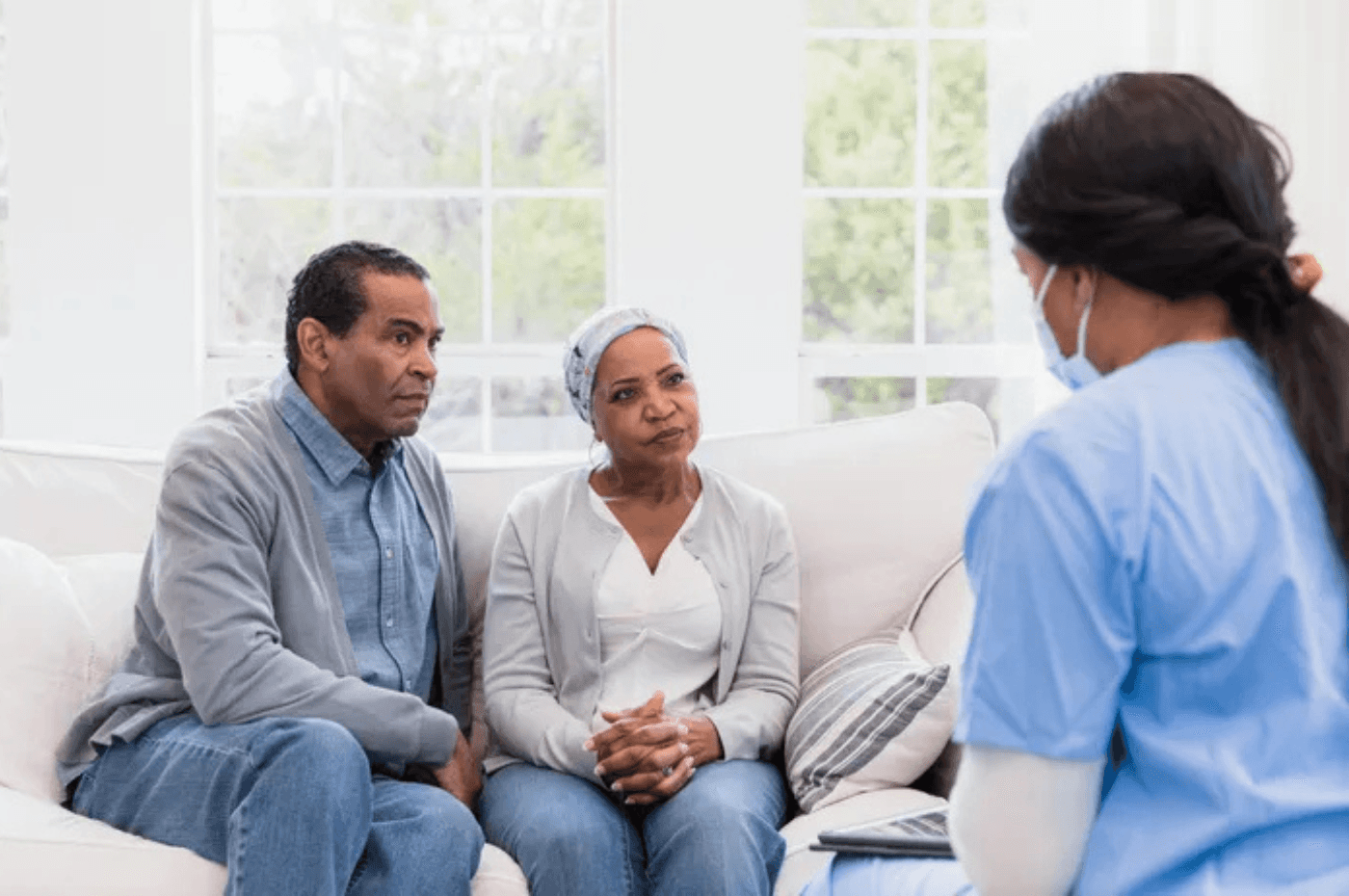 nurse talking to patient