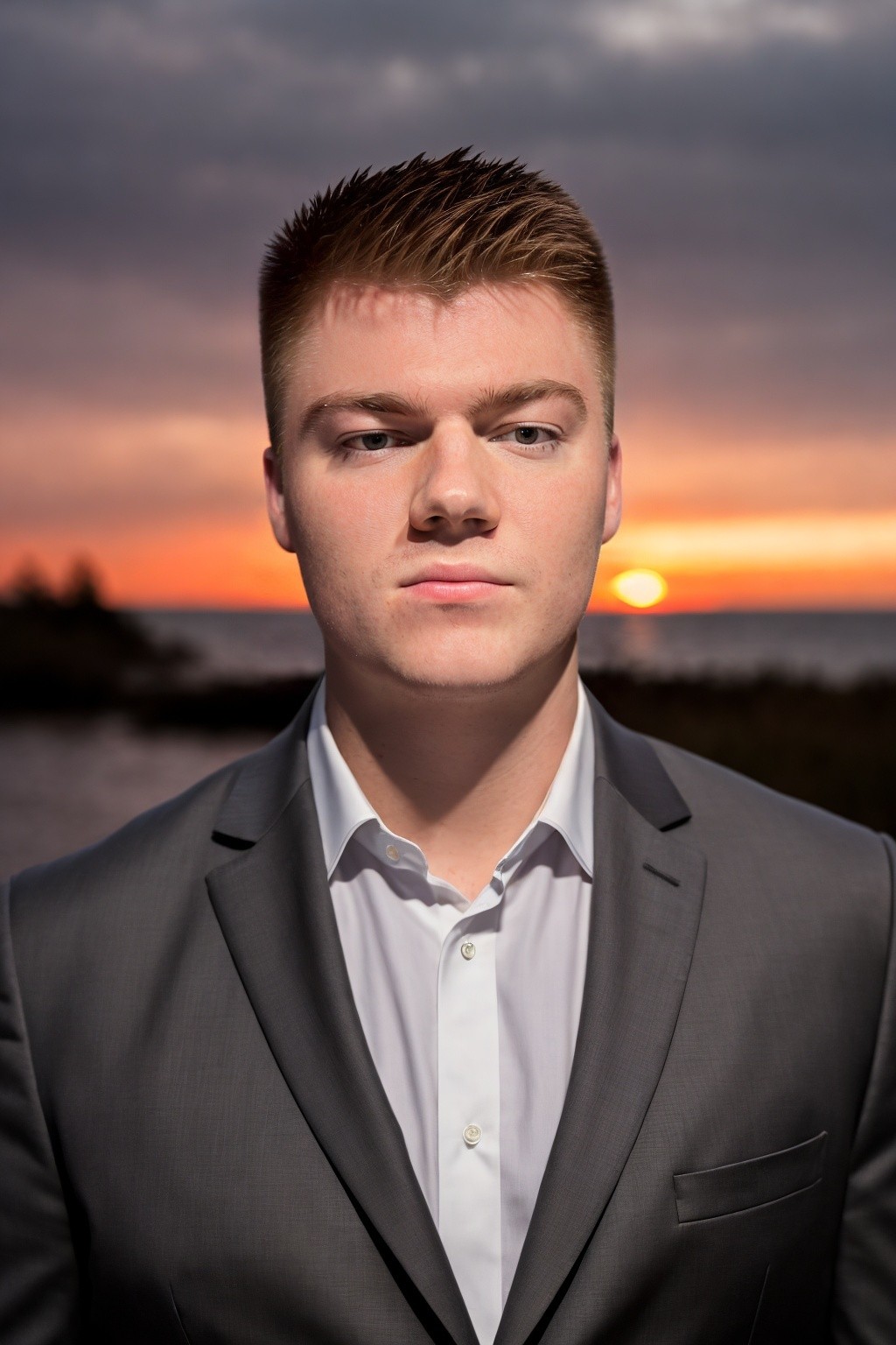 Portrait of a person in dark clothing speaking on a phone