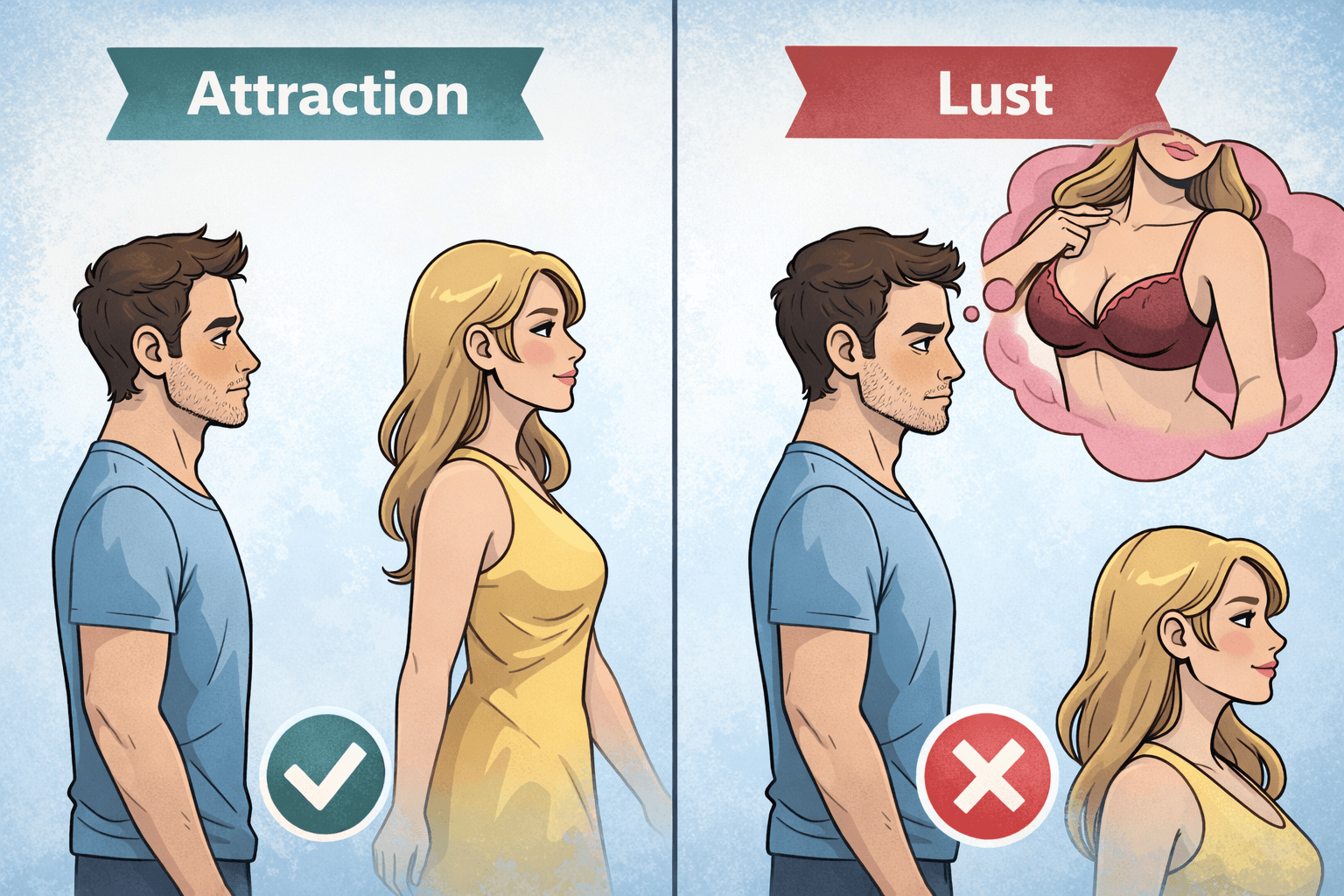 Difference between attraction and lust