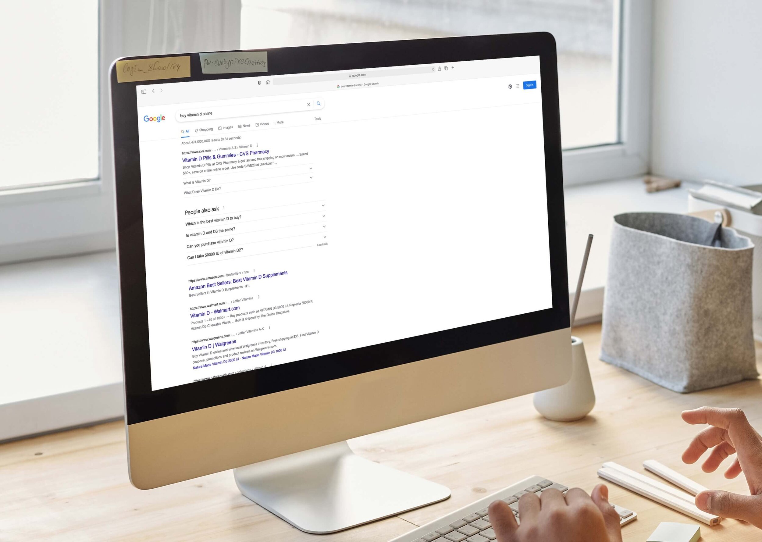 Google search results page for the query buy vitamin D online