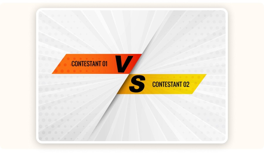 Chart comparing two options