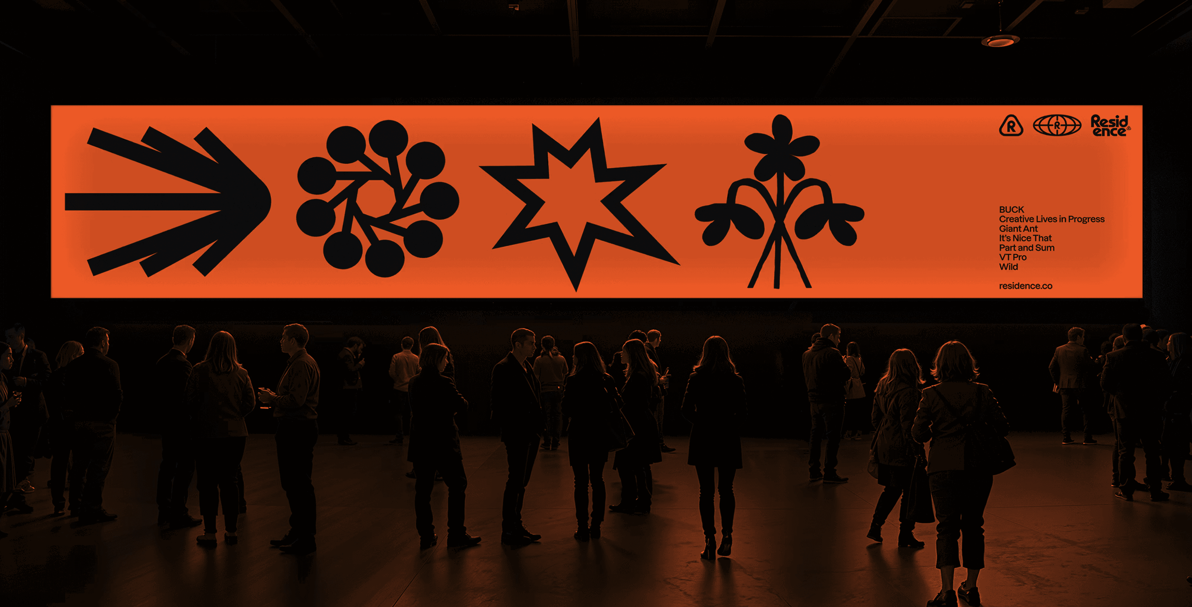 Red and black 3D cube mockup on a table