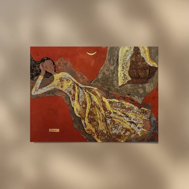 premium art poster and canvas prints, with originals available, from QART , of the artwork " Crescent Moon "