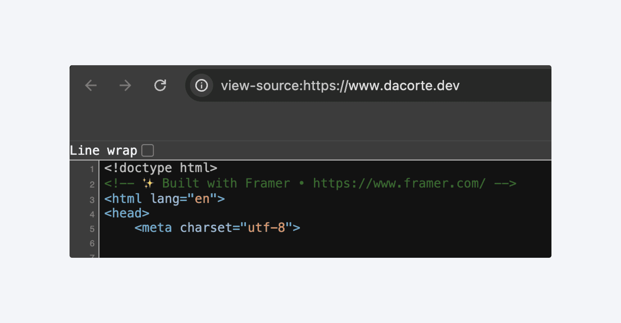 How to check if a site was built in Framer using the page's source code