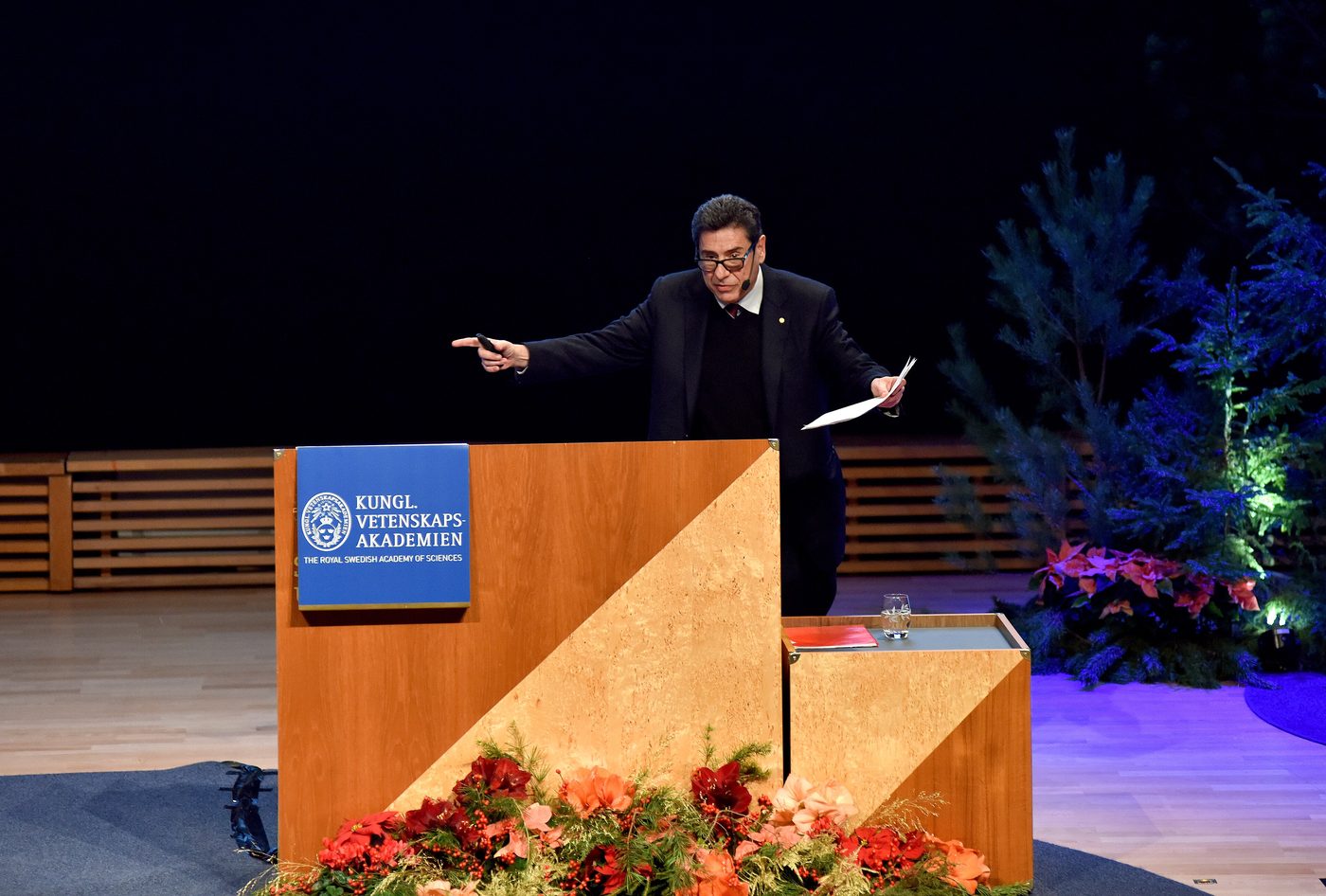 Philippe Aghion delivering the 2025 Nobel Prize lecture at Stockholm University, 8 December 2025